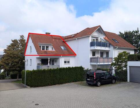 Hausansicht Balkonseite (Süden) - 2 Zimmer Etagenwohnung in Senden