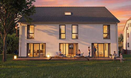 Mögliche Terrassensicht Abend.jpg - 5 Zimmer Reihenendhaus zum Kaufen in Volkach