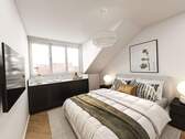 Referenzfoto Schlafzimmer KI optimiert - 3 Zimmer Etagenwohnung zum Kaufen in Leipzig