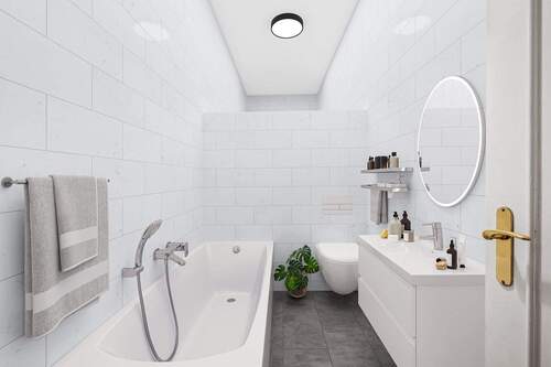 Modernisierungsbeispiel für das Badezimmer - Es handelt sich hier um eine Visualisierung - 