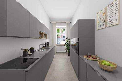 Einrichtungsbeispiel für die Küche - Es handelt sich hier um eine Visualisierung - 