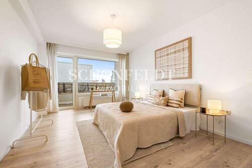 Schlafzimmer mit Balkon - 
