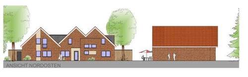 Ansicht Nordosten - 4 Zimmer Reihenmittelhaus in Wiesmoor