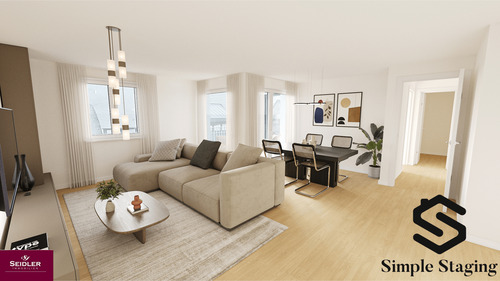 Virtual Staging - Wohn-/ Essbereich - 4 Zimmer Etagenwohnung in Neuenburg am Rhein