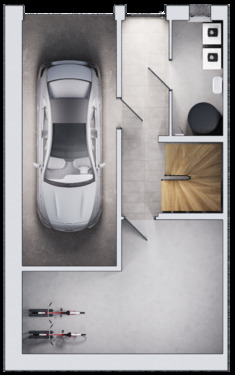 Untergeschoss mit Garage im Haus - 