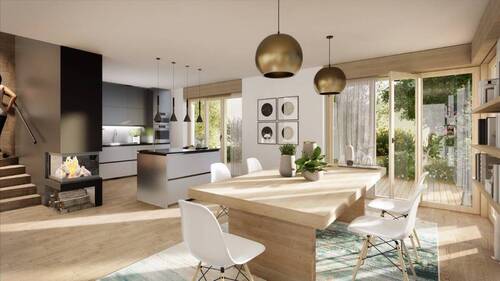 Wohn- und Küchenbereich Visualisierung - 