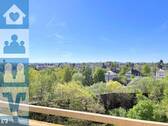 Aussicht vom Balkon mit Blick ins Grüne - 1-Zimmer-Wohnung mit Südbalkon und Bergblick