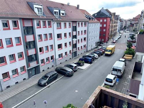 Blick aus ihrer Wohnung - 