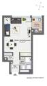 Grundriss der 1-Zimmer-Wohnung - 
