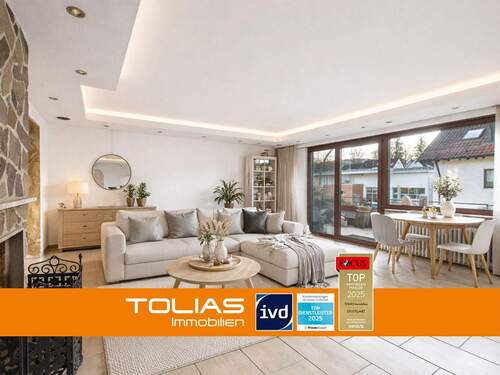 Titelbild - Winnenden, wie man es selten findet - 4-Zimmer-Wohnung mit Kamin & außergewöhnlicher Terrasse