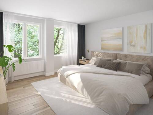 Schlafzimmer Einrichtungsbeispiel - Etagenwohnung mit 78,00 m² in München zum Kaufen