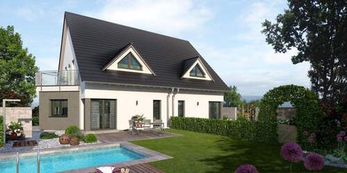 Beispiel eines Doppelhauses - Ihr Traumhaus wartet auf Sie - Gestalten Sie Ihr Eigenheim nach Ihren Vorstellungen!