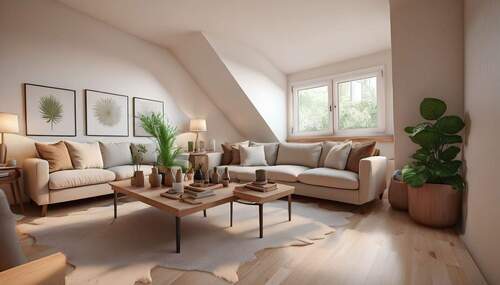 Wohnzimmer - 3Z DG-Wohnung mit kleinem Garten direkt am Ostpark, nähe EZB!