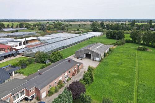 Ansicht Gelände - Gebäude-Ensemble mit Wohn- & Gewerbenutzung, großer Lagerhalle und Elbzugang