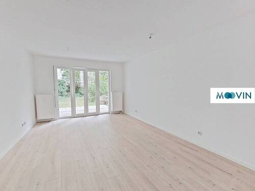 Ansicht II: Wohn- und Esszimmer mit offenem Küchenbereich - 2 Zimmer Etagenwohnung in Leipzig