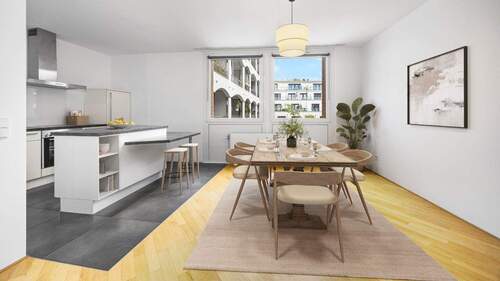 Offenes Wohnen - Visualisierung - ROGERS: Perfekte Symbiose aus Ruhe und Urbanität - Sanierte Wohnung mit sehr gute Raumaufteilung