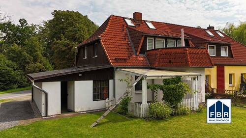 Rückseite und Terrassen - Doppelhaushälfte mit 122,90 m² in Lübow zum Kaufen