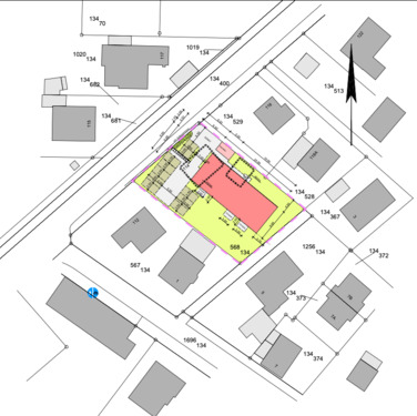Lageplan mit Gebäudeeinzeichnung - 