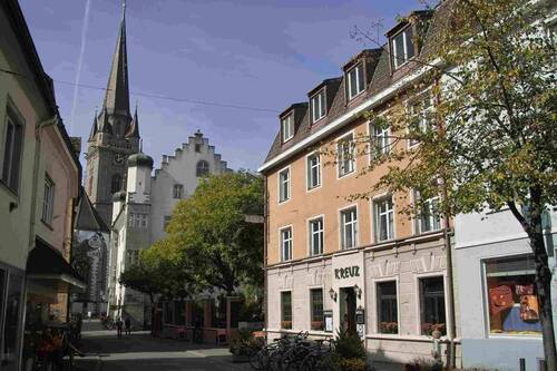 Ansicht Lage Obertorstr. 3 Südost - ImbissKiosk in zentralster Lage, sehr direkt am Marktplatz von Radolfzell beim Österreichischen SchlösschenMünster
