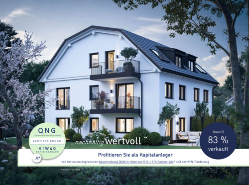 Verkaufsstand Haus B - 1 x verfügbar ! - NEUBAU-2-Zimmer-OG-Wohnung mit Balkon in stadtnaher Lage