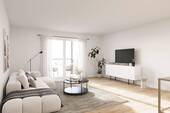 Wohnzimmer - Wohnen im Erstbezug: Moderne 2-Zimmer-Wohnung in Erlangen