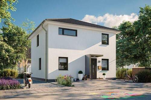 Stadtvilla_Aussenbereich_Eingang_Vordach_Spielzeug - 4 Zimmer Mehrfamilienhaus, Wohnhaus zum Kaufen in Schwaan