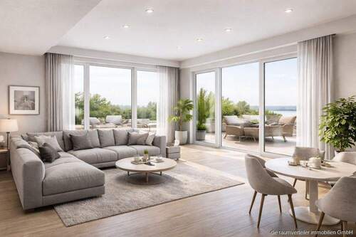 Visualisierung - Wohnbereich - Etagenwohnung mit 87,90 m&sup2; in Bruckmühl zum Kaufen