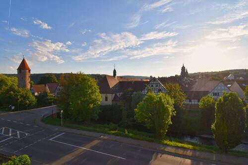 Panoramablick aus dem WZ - 2 Zimmer Etagenwohnung zur Miete in Weil der Stadt