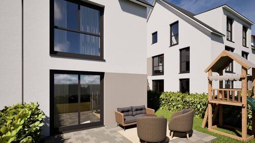 Hausansicht Terrasse - Doppelhaushälfte mit 124,00 m² in Leonberg zum Kaufen