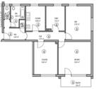 Grundriss 4-Zimmer-Wohnung mit Balkon im 1.OG - 