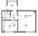 Grundriss 1-Zimmer-Wohnung im 1.OG Mitte - 