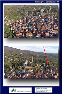 Kronberg Schloßstrasse 11 02 Ansicht Drohne 1.jpg - 3 Zimmer Mehrfamilienhaus, Wohnhaus zur Miete in Kronberg