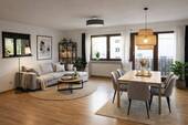 Wohnzimmer (KI-unterstützt) - 2 Zimmer Etagenwohnung zum Kaufen in Oberschleißheim