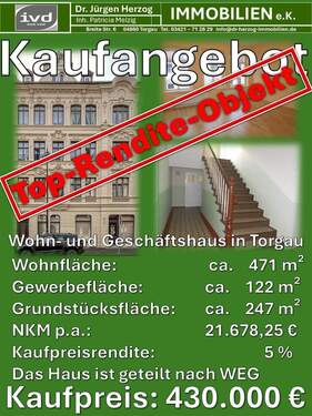 Infos - 1 Zimmer Mehrfamilienhaus, Wohnhaus zum Kaufen in Torgau