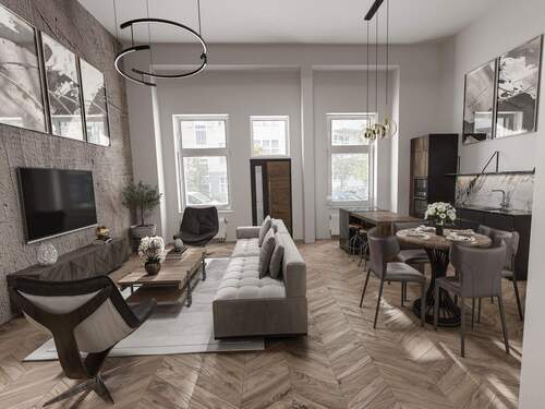 Wohnzimmer und Küche - 