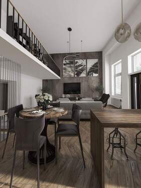 Wohnzimmer und Küche - 