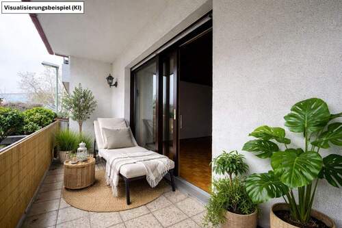 Balkon KI - EG-Wohnung mit großem Balkon & TG-Stellplatz in begehrter Lage nahe Gruga & RÜ