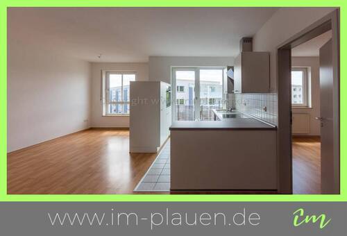 Wohnzimmer mit EBK - Balkon - EBK - barrierefrei - Aufzug 