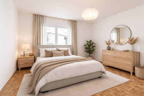 Schlafzimmer EG virtuelle Renovierung und Möblierung - 