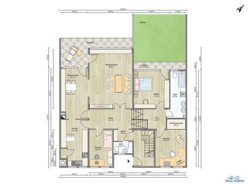 EG/Splitlevel/Garten angedeute - 