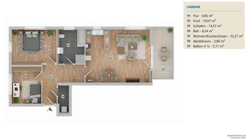 Wohnung 04 - 3 Zimmer Etagenwohnung in Aicha vorm Wald