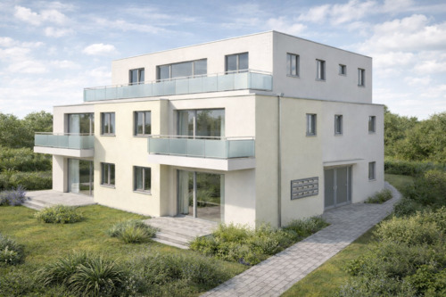 Ansicht Vorne-Rechts - 3 Zimmer Etagenwohnung in Besigheim