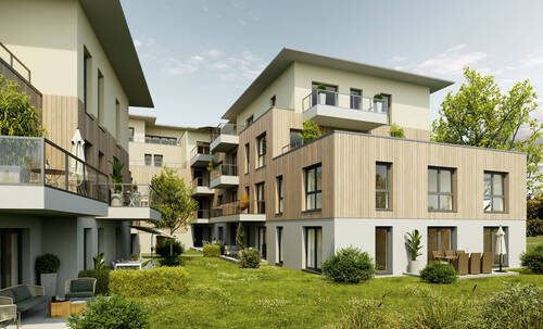 Außenansicht Visualisierung - 4 Zimmer Etagenwohnung in Peiting