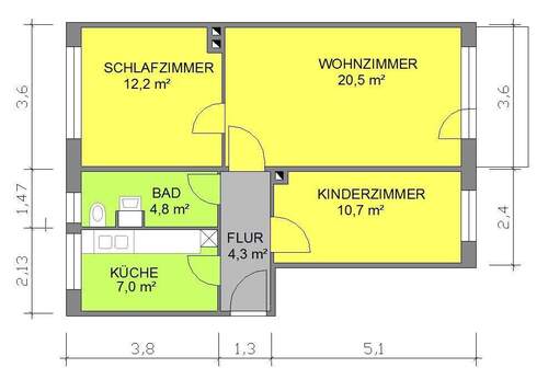 GR_li.jpeg - 3 Zimmer Etagenwohnung zur Miete in Eisenach