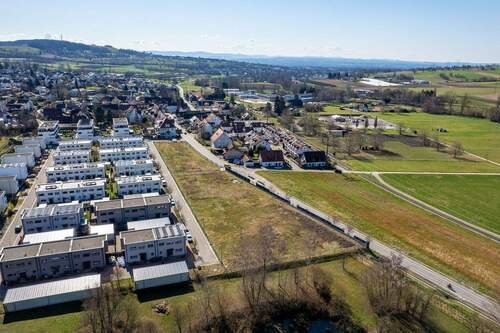 Drohnenaufnahme mit Aussicht nach Lörrach - Grundstück in Rümmingen zum Kaufen