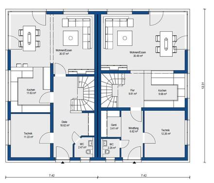 Erdgeschoss ohne Keller - 