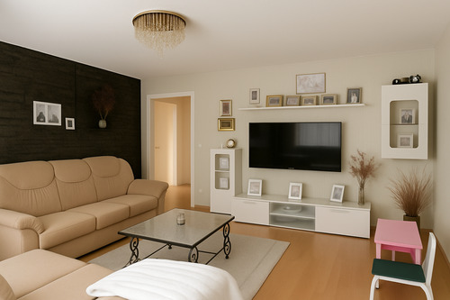 Wohnzimmer - Viel Platz für Familie und Alltag - gepflegte 4-Zimmer-Wohnung mit Balkon