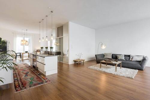 Wohnbereich/Offene Küche - 3-Zimmer-Loft-Wohnung im Herzen Schwabings nähe Elisabethplatz