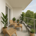Loggia WHG 26.mit KI erstellt - 3 Zimmer Etagenwohnung in Stockelsdorf