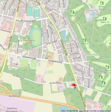 Lageplan - 1 Zimmer Etagenwohnung zur Miete in Vechta